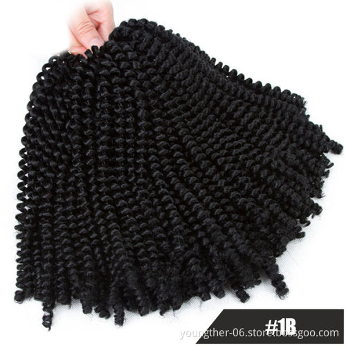 New Product Crochet Hair 8" Ombre Color Spring Twist Crochet Braid Hair For Women